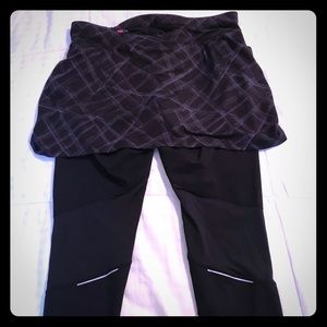Athleta black leggings with attached skort size m